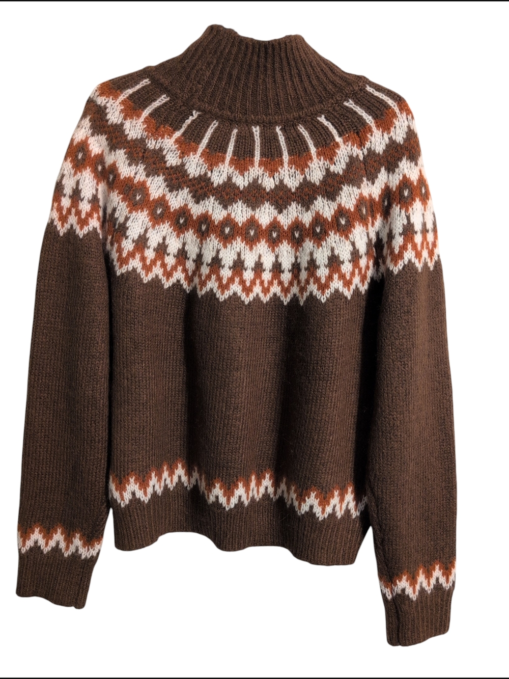 Nwt Joseph A Cappuccino Combo Fair Isle Knit Sweater Dress Travel Casual XL